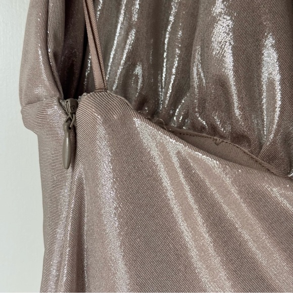 ZARA | Gold Lamé Halter Maxi Dress Backless Evening Gown - Picture 8 of 16